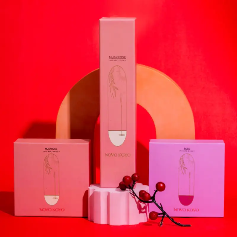 Dhoop Sticks | Charcoal Free | Musk Rose | 50 Sticks & Holder